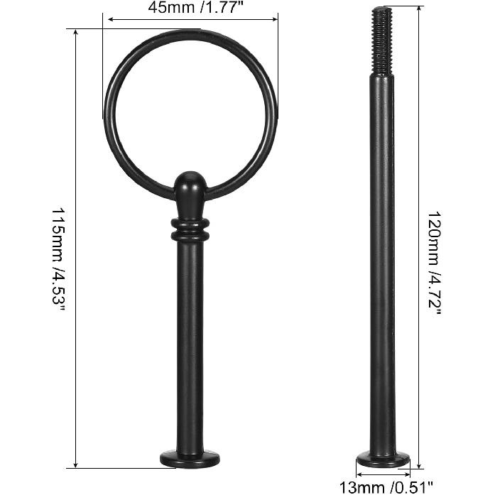 uxcell 2 Sets Cake Tray Stand Handle Cupcake Dessert Plate Hardware Fitting Holder Rod Stand Handle for Cake Stand Wedding Party, 3-Tiers Round Black
