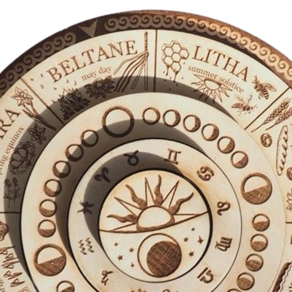 Statua Calendario Figurine in Legno Figura Oggetti da Collezione Decorativi Ornamento Annuale per Ufficio