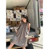 Petite French Retro A-Line Sleeveless Dress for Women, Summer Korean Style, Loose Fit