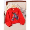 European sizes Kids' Crewneck Sweatshirt Floral Butterfly Letter A Artwork , Sportswear And Casual Wear, Soft And Comfortable, Children's Clothing