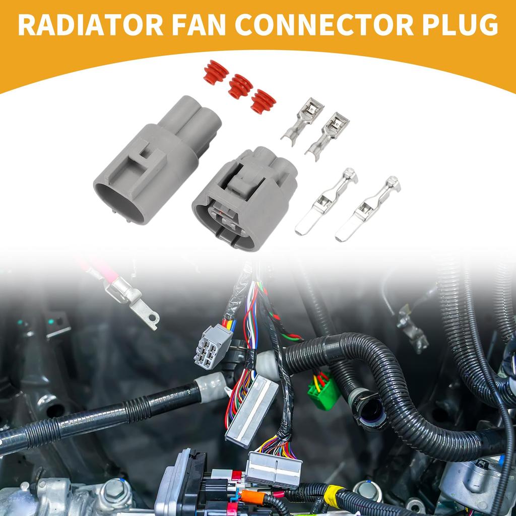 Partuto 2 Pin Radiator Fan Connector Plug - Car Male