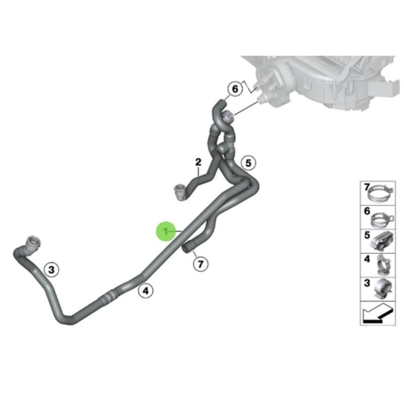 HVAC Heater Hose for F25 F26 20i 28i 35i 824522101 33421 97877 V204219 N20B20 Air Conditioning Radiator Coolant Hose