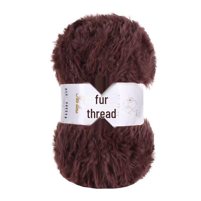 Coarse Faux Fur Yarn Ball - Long Hair Mink for DIY Knitting: Hat & Scarf Kit
