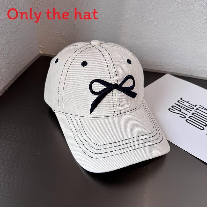 Butterfly Bow Baseball Cap For Women With Wide Brim Sunshade And Breathable Cotton For Summer Style