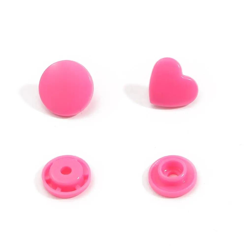 25Set T5 Plastic Heart Shape Snap Buttons12Mm Fasteners Quilt Cover Sheet Button For Scrapbooking Crafts Clothes Clip Accessorie