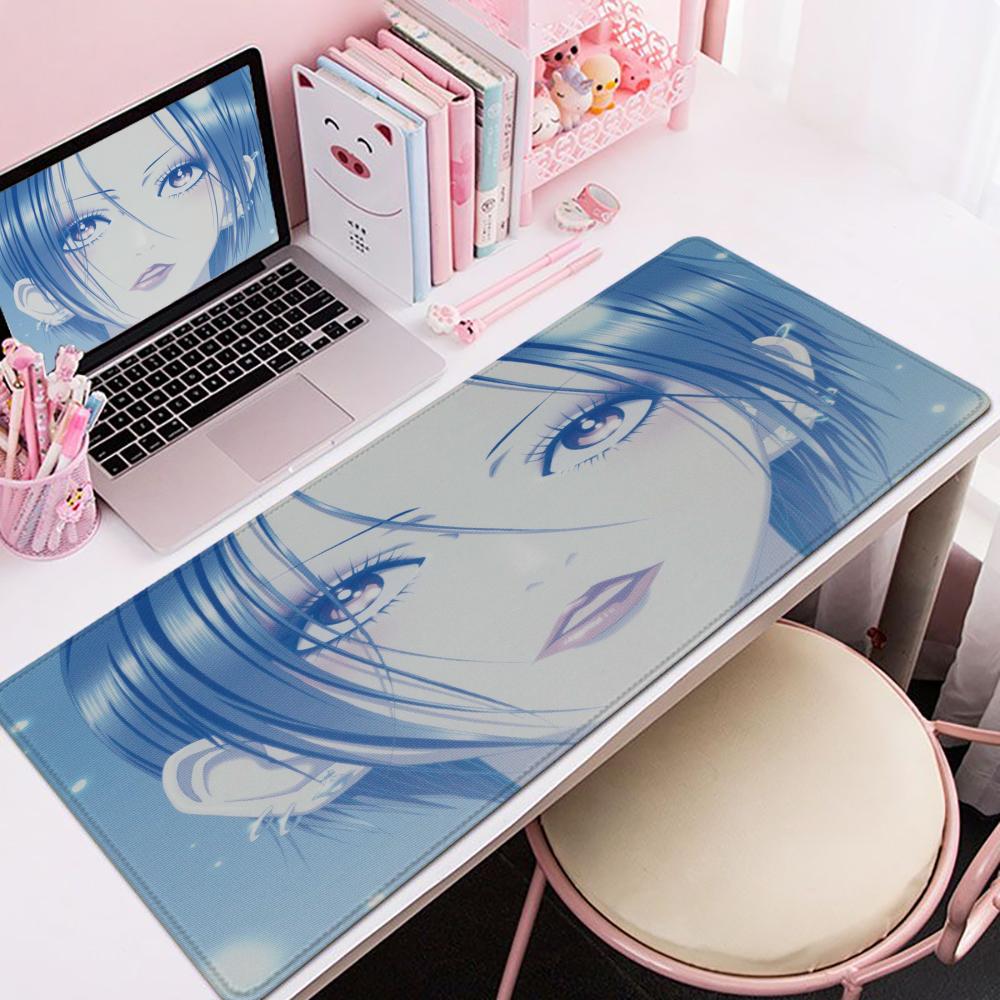 Gaming Mouse PadLarge Desk Mat Antislip Base Stitched Edges Red Sakura Anime Girl Print Keyboard Pad for Gamer Office Home