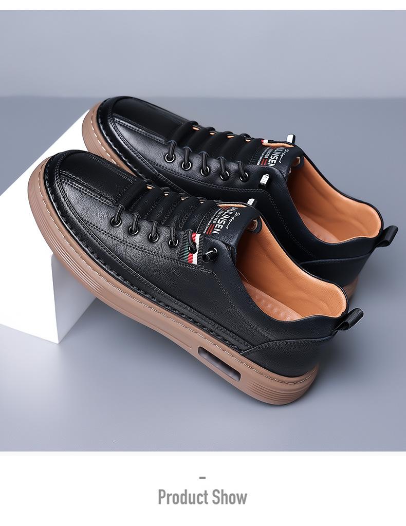 2025 Spring/Autumn Men's Genuine Leather Sneakers - Versatile, Breathable, and Soft Sole Casual Shoes