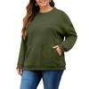 Plus Size Sweatshirt För Kvinnor Oversized Crewneck Långärmad Pullover Toppar