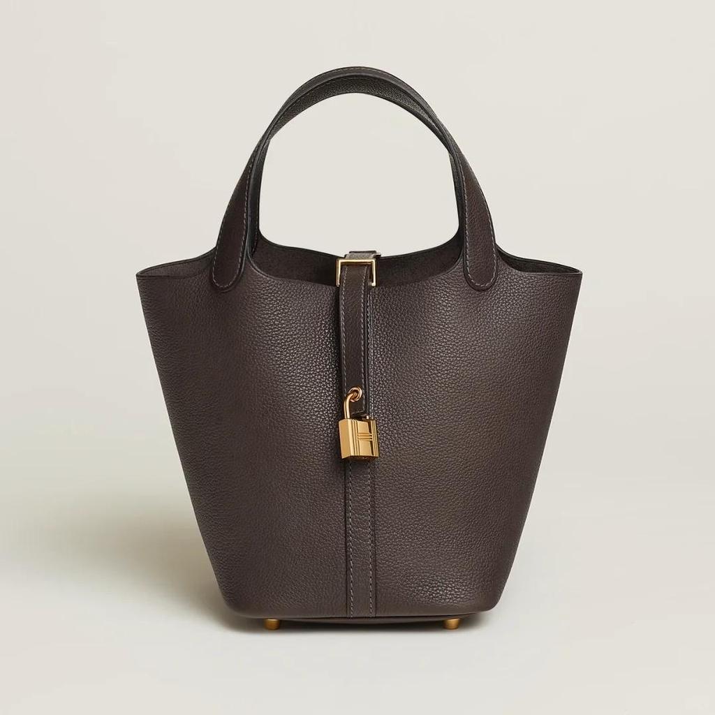 Bolso de Mano para Mujer con Grano de Lichi: Bolso Cubo Versátil, de Alta Gama y de Moda 2025