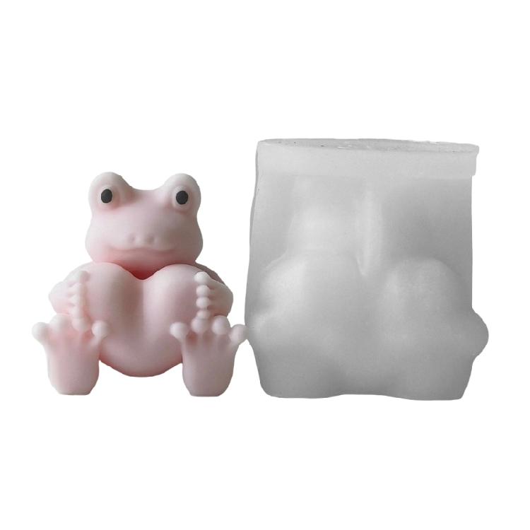 Silicone Frogs Candle Mold for Table Decorations 3D Frogs Shape Scented Candle Crafting Molds for Resin Wax Clay Project