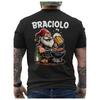 Graphic T-Shirt for Grill Master for Barbecue for Men - Funny Print On The Back with Santa Hat And Beer Mug Design - Black T-Shirt for Barbecue