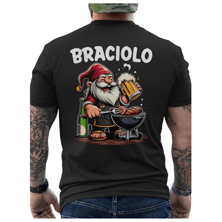 Graphic T-Shirt for Grill Master for Barbecue for Men - Funny Print On The Back with Santa Hat And Beer Mug Design - Black T-Shirt for Barbecue