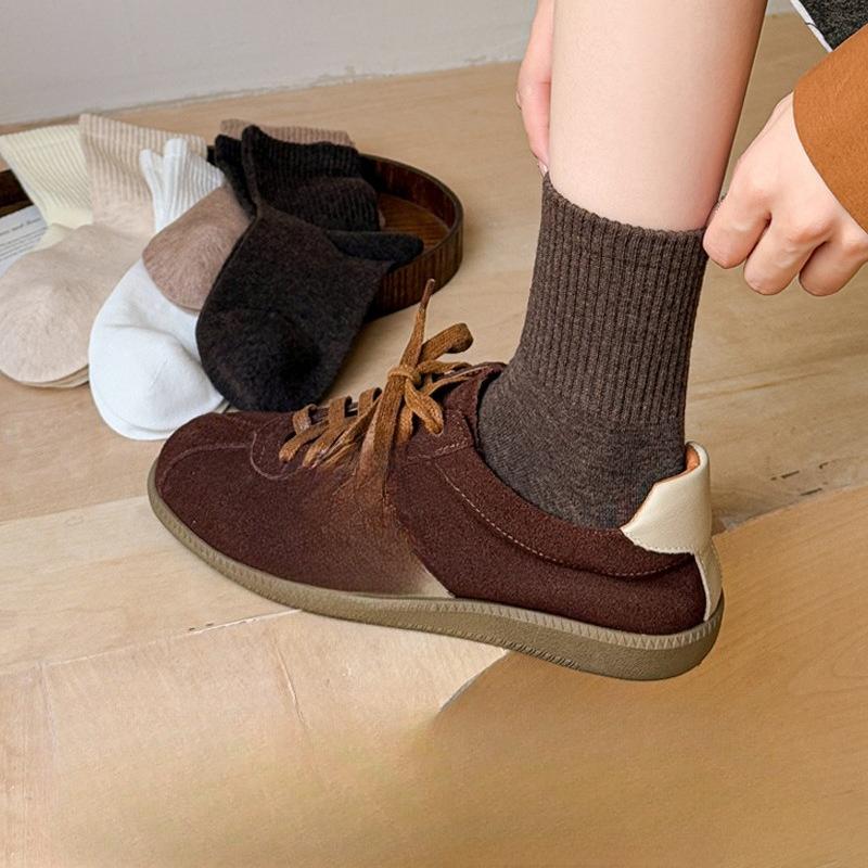 Pure Cotton Socks, Boneless Mid-calf Socks for Women, Antibacterial and Deodorizing Cotton Socks for Autumn and Winter