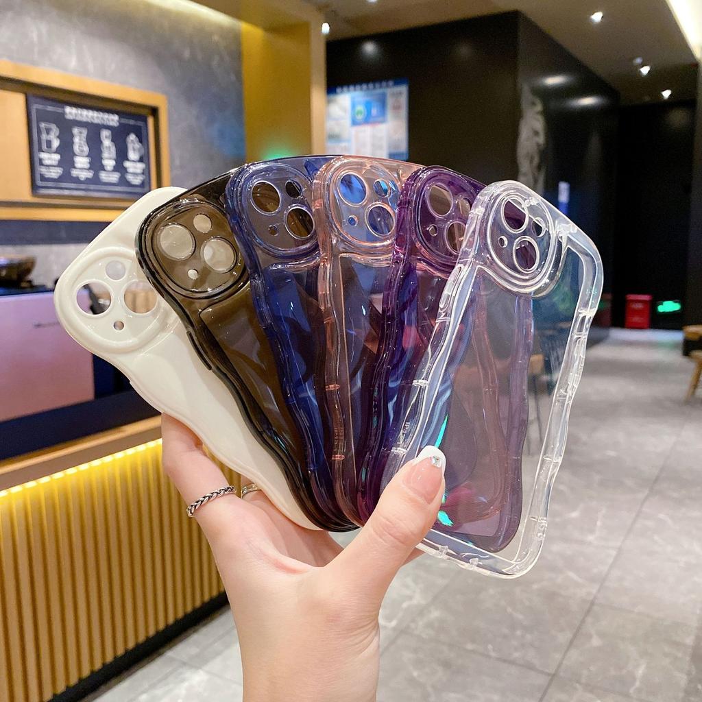 Applicable To IPhone15 Transparent Protective Case Apple 11 Wave Air Cushion Mobile Phone Case 14 Bubble Anti Fall 12 All Inclusive 16