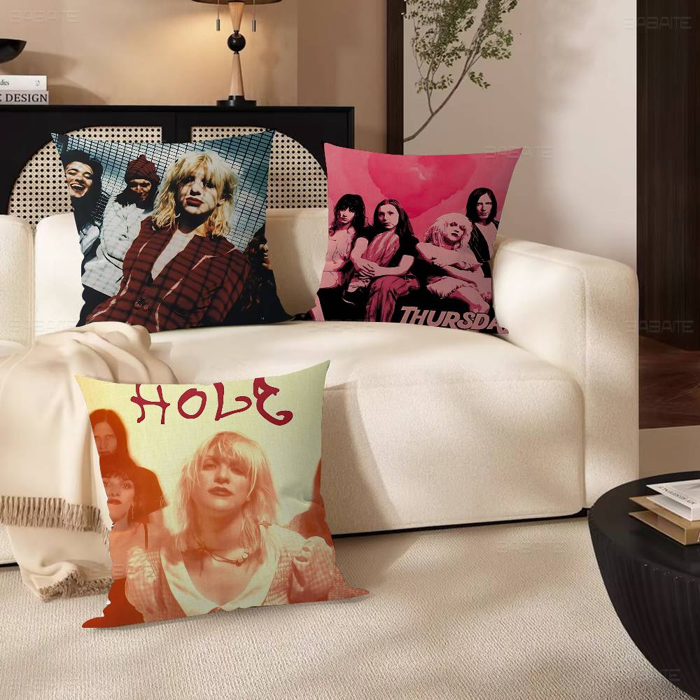 Alternative Rock Band Hole Classic Vintage Pillow Cushion Cover Pillowcase Living Room Sofa Home Decor Customized