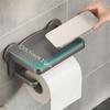 Punch Free Wall Mounted Tissue Storage Rack Paper Roll Shelf Holder Restroom Box Shelve Multi Functional Phone Placement Toilet