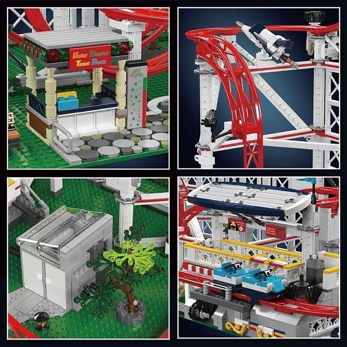 Konstruktionsspielzeug - Mould King - 11014 Rote Achterbahn-Klemme - 3646 Teile - STEM - 14 Jahre und älter