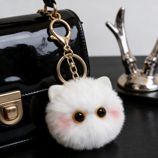 Plüschkatze Schlüsselanhänger Pelzball Puppe Tasche Anhänger Schlüssel Rucksack Geldbörse Zubehör Auto Innenraum Dekoration