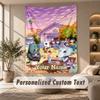 Tapestry Custom Name Text, Wall Hanging Tapestry Home Room DecorAnimal Crossing
