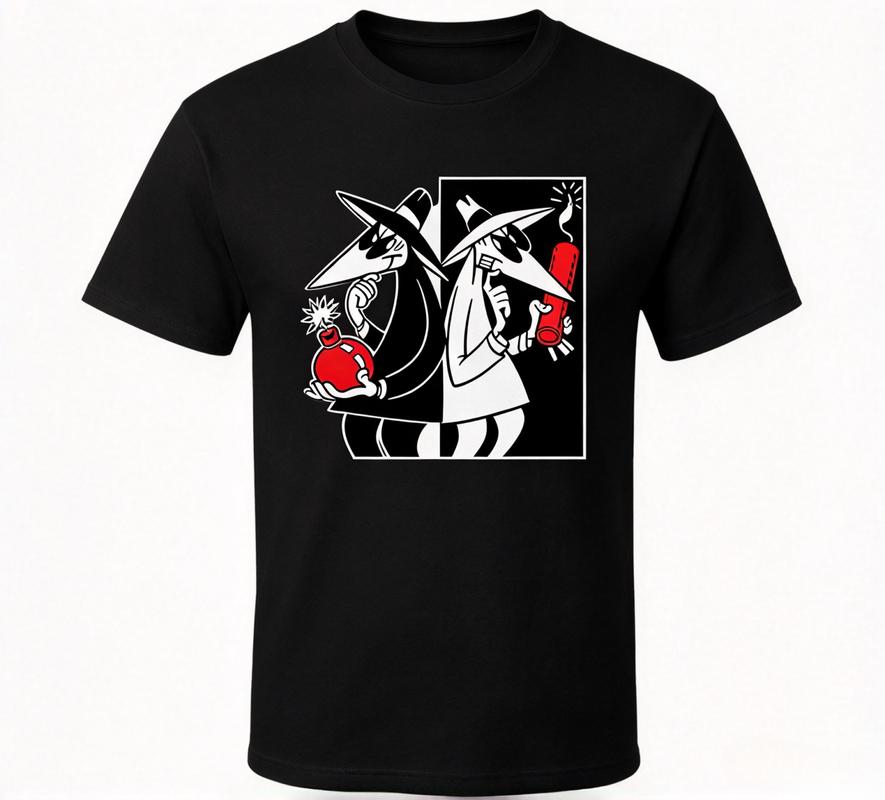 Spy Vs Spy Mad Magazine Vintage Cartoon T Shirt Unisex Retro Comic Graphic Tee Casual Streetwear Short Sleeve Cotton Harajuku Top
