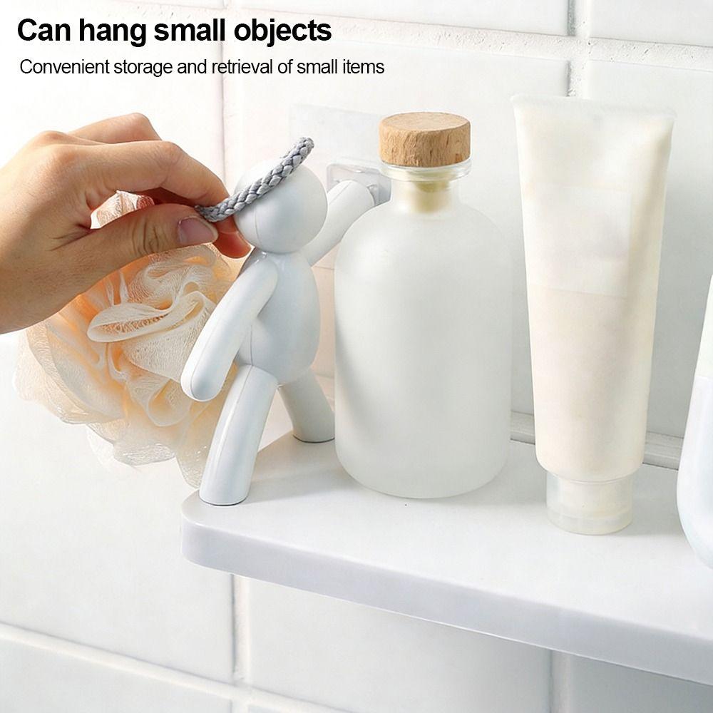 White Color Wall-Mounted Storage Rack Plastic Material Kitchen Spice Organizer  Home Storage