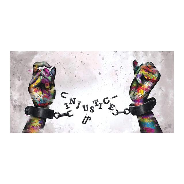 Graffiti Child Uncovered Justice Canvas Painting Fist Mobile Shackle Poster Print Wall Art Picture for Living Room Decor Cuadros