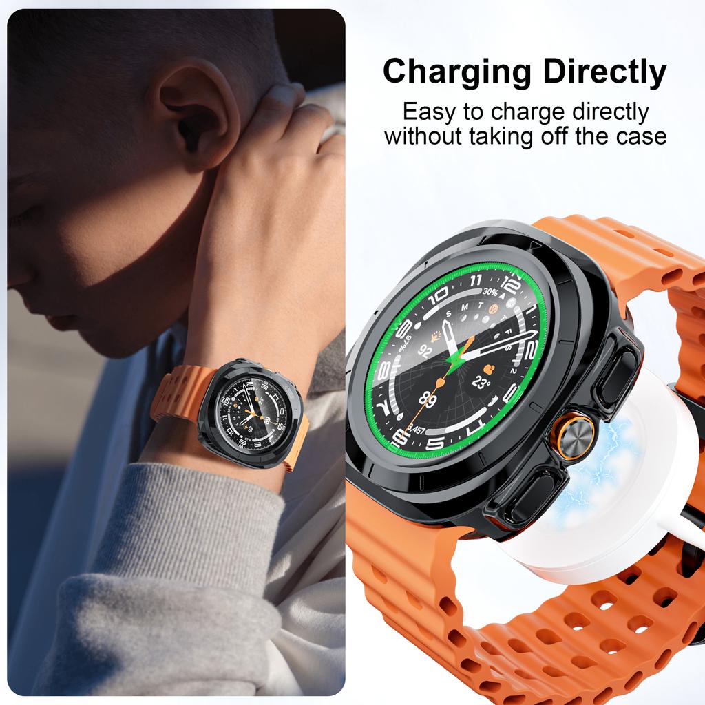 Etui do Samsung Galaxy Watch Ultra 47mm akcesoria Szkło hartowane ochrona ekranu Twardy zderzak PC Galaxy Watch 7 8 ultra Pokrowiec