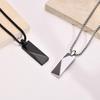 Rectangle Bar Pendants Necklaces for Men Stainless Steel Geometric Neckchain Minimalism Simplicity Collar Chain Jewelry for Him