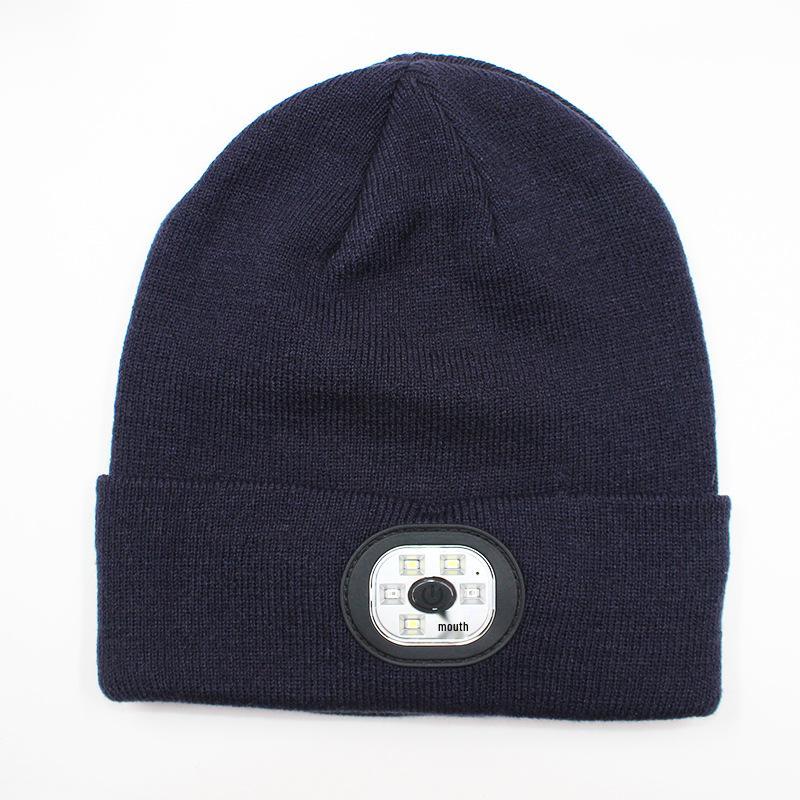 Rechargeable LED Light Beanie - Glow-in-the-Dark Winter Hat for Night Running Outdoors