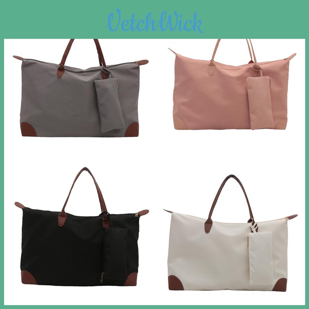 Nylon Tote Bag For Women Large Capacity Travel Handbag With Zipper Closure For Daily Use