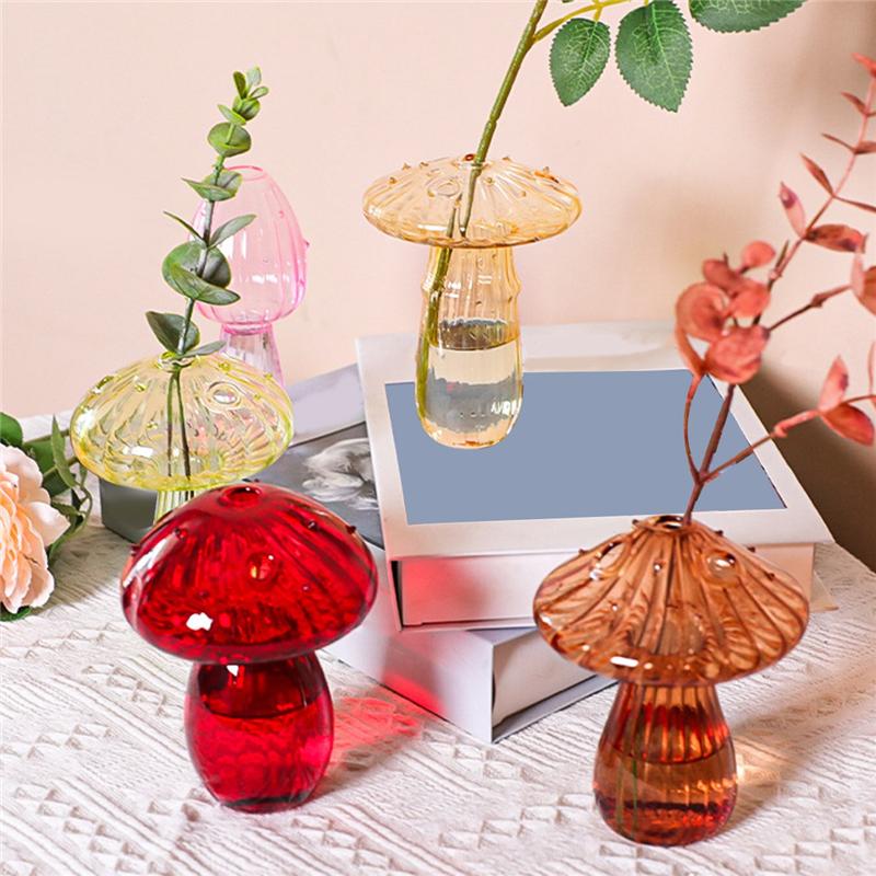 M-Modern-Set Of 5 Colored Plant Propagation Station Mini Glass Terrarium For Plants, Unique Small Glass Vase