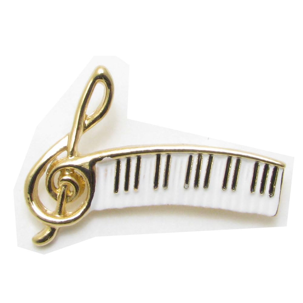 Brooch for Women and Piano Treble Musical Gold Silver Pin CHS10131 Men, Keys, Clef, Notes, Color, Color, Pin, Brooch, (Gold Color)