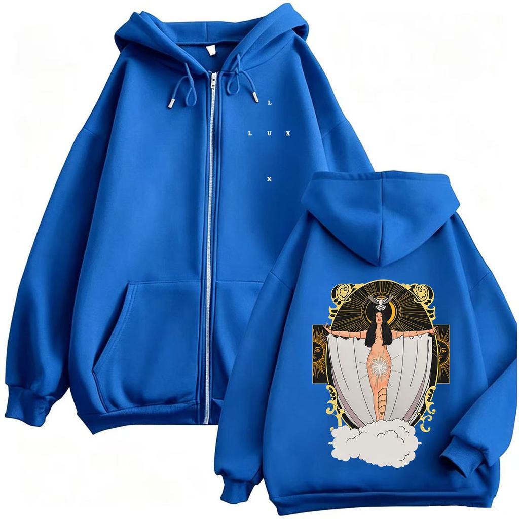 Singer Rosalia Lux Tour Zipper Hoodies Men Women Gothic Hip Hop Fashion Hoodie Coats Jacket Sweatshirts