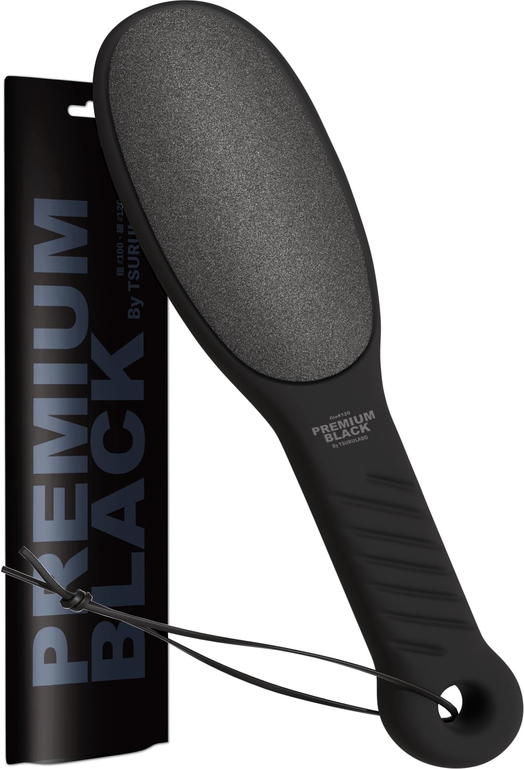 

PREMIUM BLACK Heel Callus Remover Heel Exfoliating Pumice Foot Tsuru Labo [Dermatologist-Inspired] Black, Coarse/Fine Double-Sided File, Stone, Care,