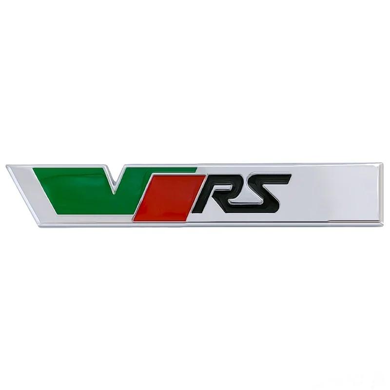 AES1 Alloy Car Front Grille Badge Rear Trunk Sticker Emblem for Skoda VRS Logo Kodiaq Karoq Tour RS Superb Octavia Yeti Fabia Rapid