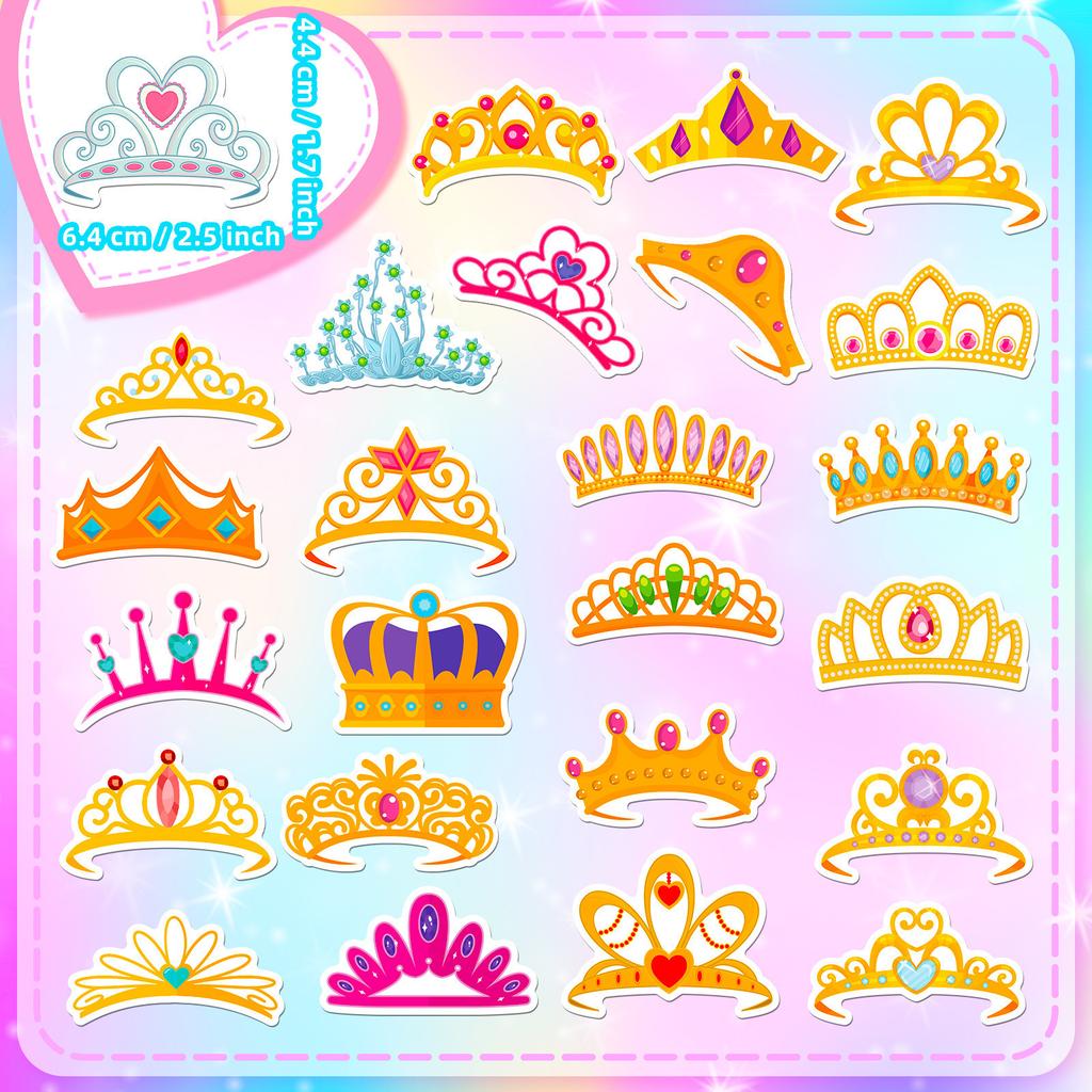 50 Neue Sticker für Kinder Niedliche Cartoon Prinzessin Liebe Krone Kreative Form Traum Krone Graffiti