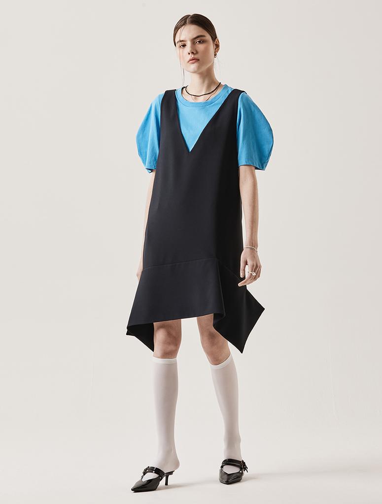 Leuiel V-Neck Vest Dress_Navy