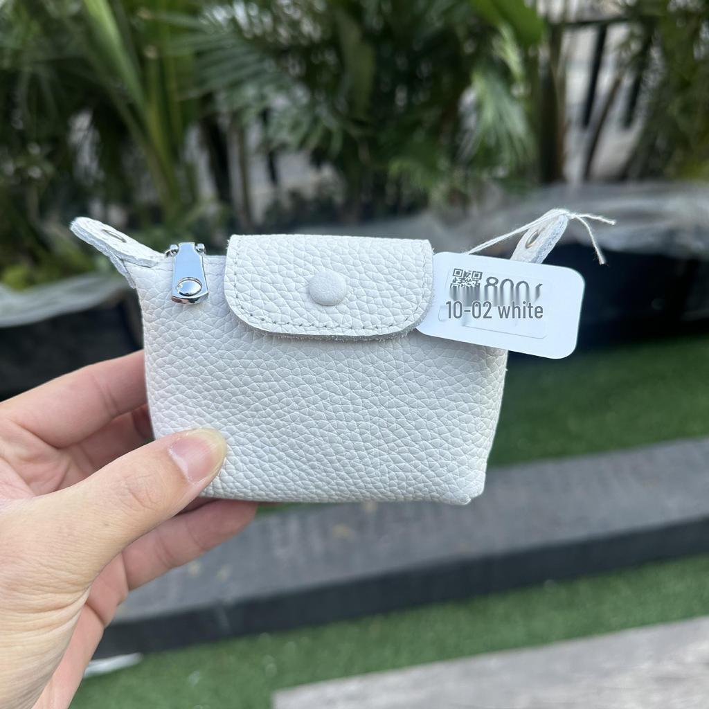 Women's Genuine Leather Coin Purse - Exquisite Portable Cowhide Clutch with Zipper