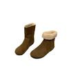 Soft leather version~ Two wear snow boots women's 2024 winter new Mori retro lamb wool short boots velvet cotton shoes