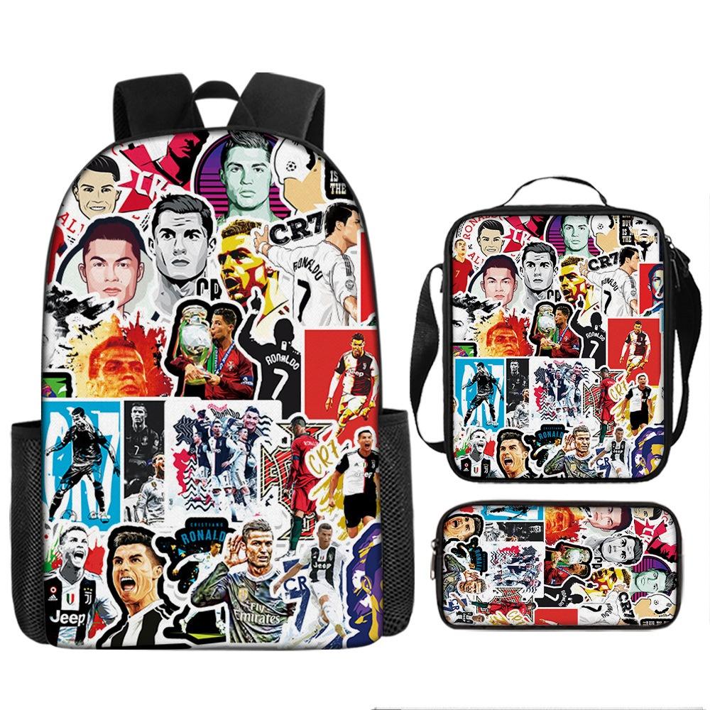 Hot-selling Digital Printing Messi School Bag Set Breathable Durable Cute Style