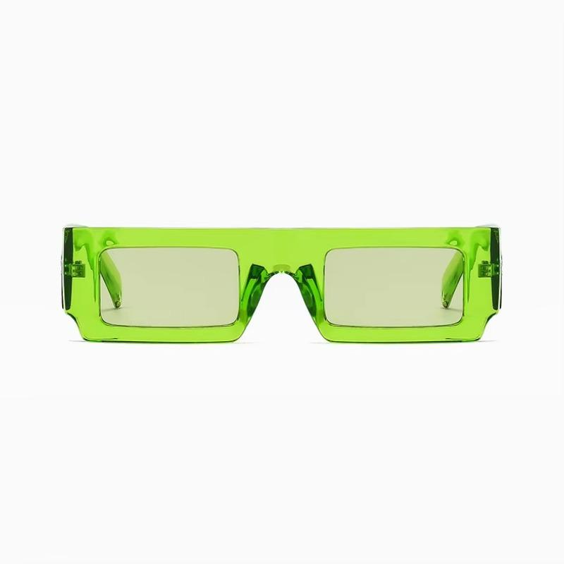 Green Fashion Hip Hop Vintage Square Ladies Sunglasses Spring Summer Bright Streetwear