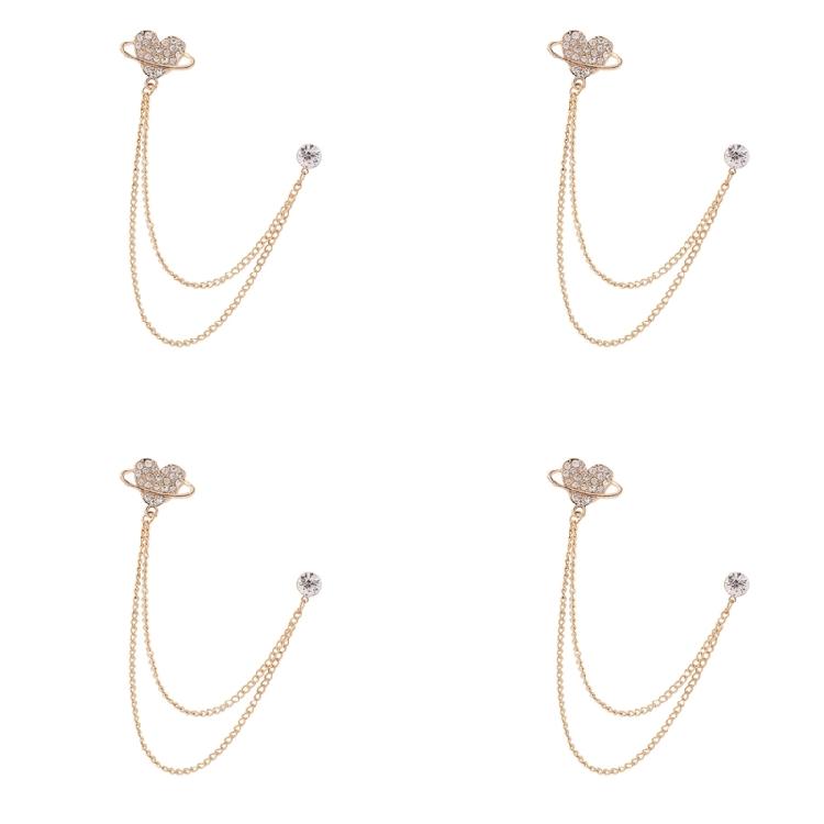 4Pcs Secure Fastening Lapel Accessories Gold/Silver Wedding Brooch For Business Travelers Corporate Gatherings