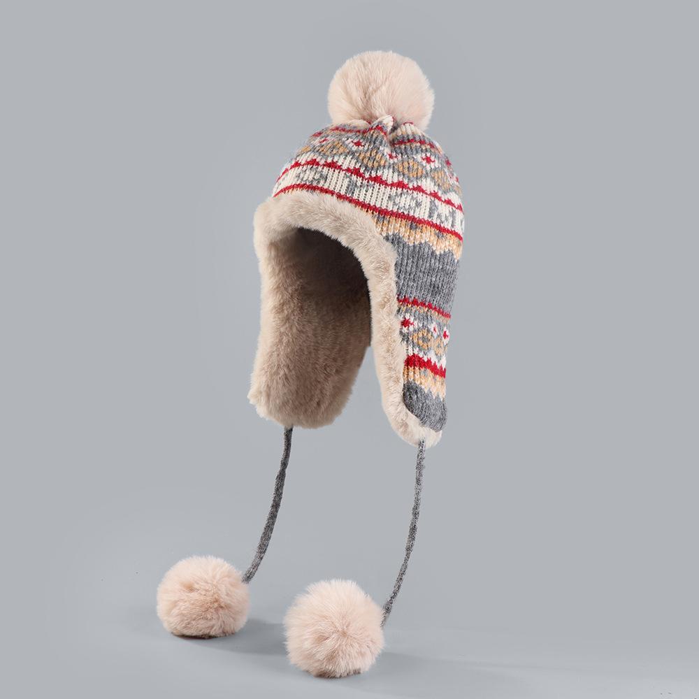 Wintermütze mit Ohrenklappen Warme Herbst- und Winterplüsch-Ohrenklappenmütze Winddicht Vielseitiger Ohrenschutz Skimütze
