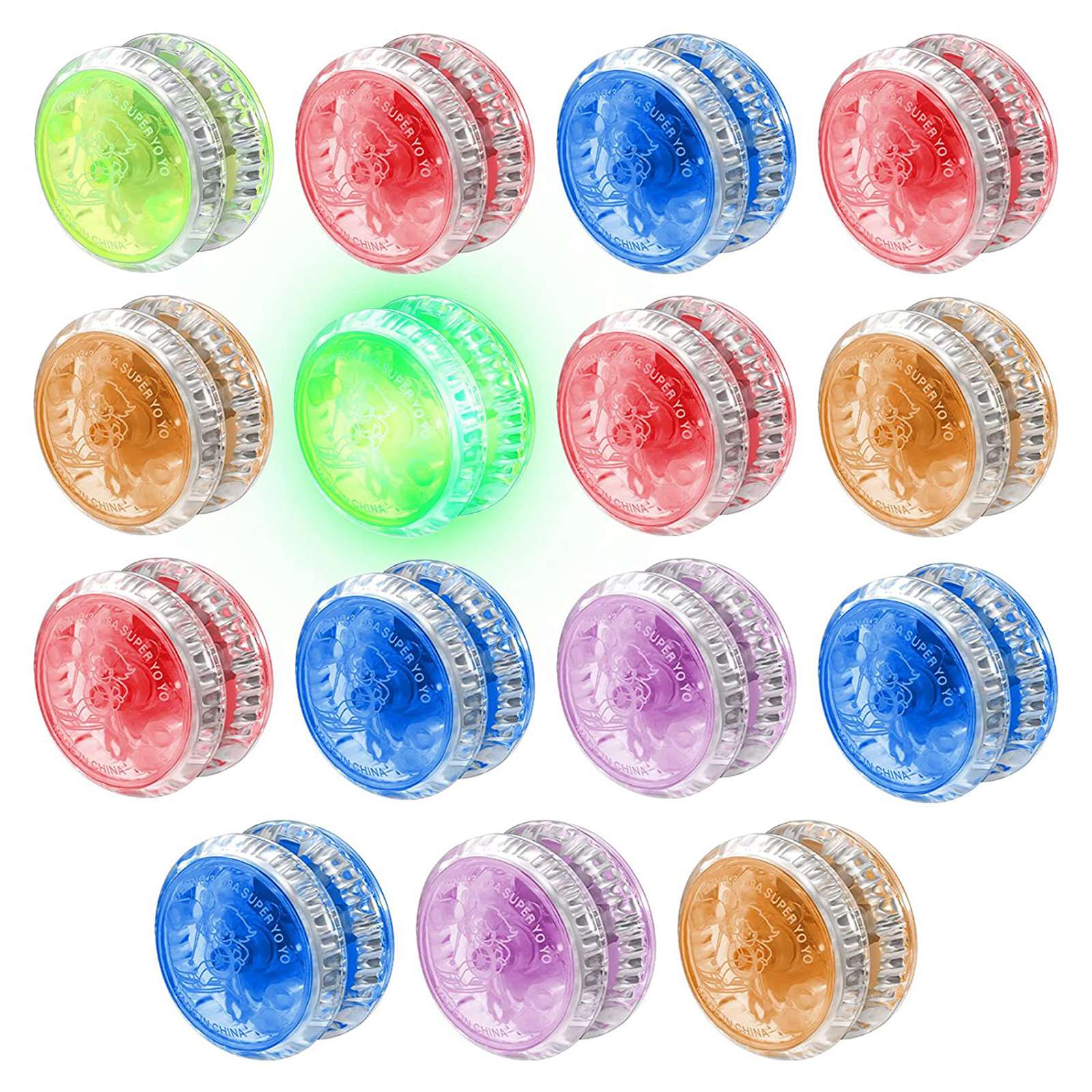 T02C!15 Pcs LED Light Responsive Ball Bearing Plastic Responsive For Beginner Birthday Party Favors, Random Colors