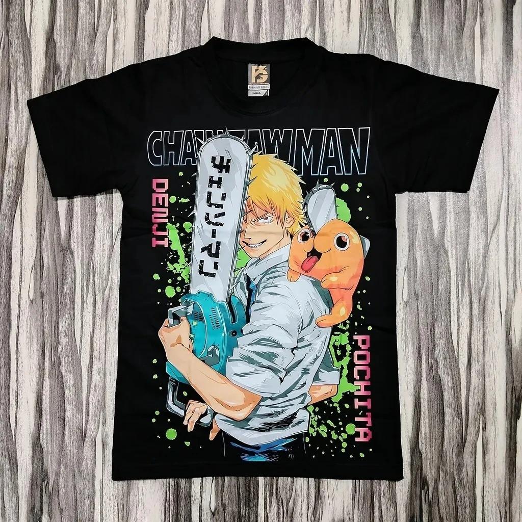 

Chainsaw Man Denji Chainsaw Form Anime Black T-Shirt Women And Men Fashion Comfortable T-Shirt XXXL
