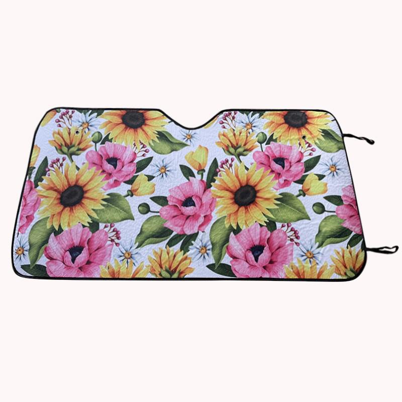 

Insulated Double Layer Aluminum Car Sunshade Visor with Print 130*60