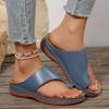 Fashion Gold Slip Toe Soft Sole Sandals Women Summer 2025 Comfortable Platform Casual Slides Woman Pu Leather Plus Size Flat Slippers