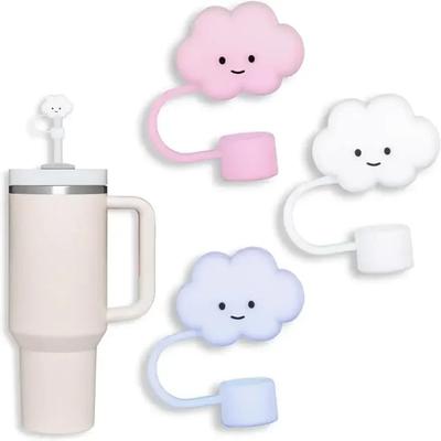 Silicone Straw Covers Cap Compatible with Cup10mm Cute Cloud Shape Straw Toppers Reusable Dust-Proof Straw Caps