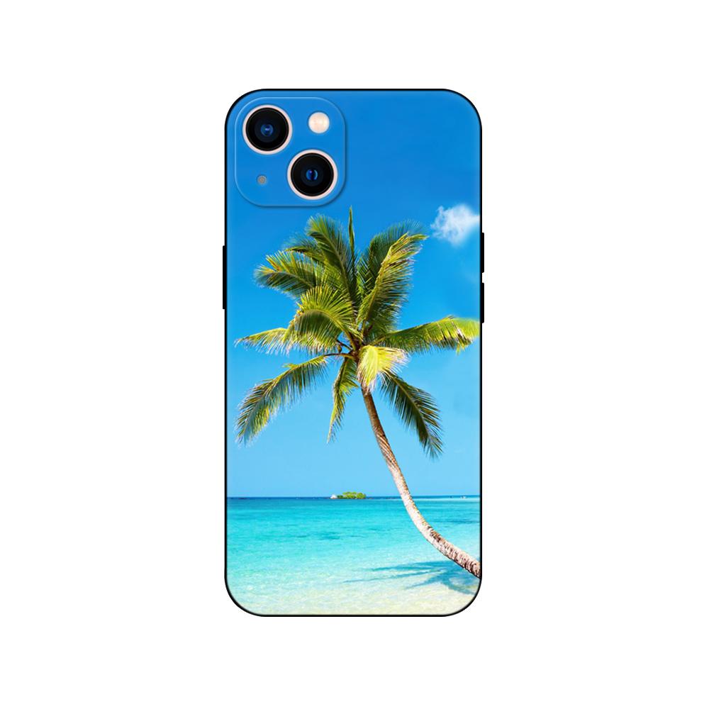 Husă neagră TPU pentru Samsung Galaxy S22 S20 S21 FE PLUS ultra+S10 E lite capac spate Palmier de vară