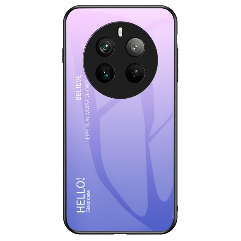 

For Realme 12 Pro 5G/12 Pro+ 5G Case Anti-Drop Tempered Glass Phone Cover Gradient Pink Purple